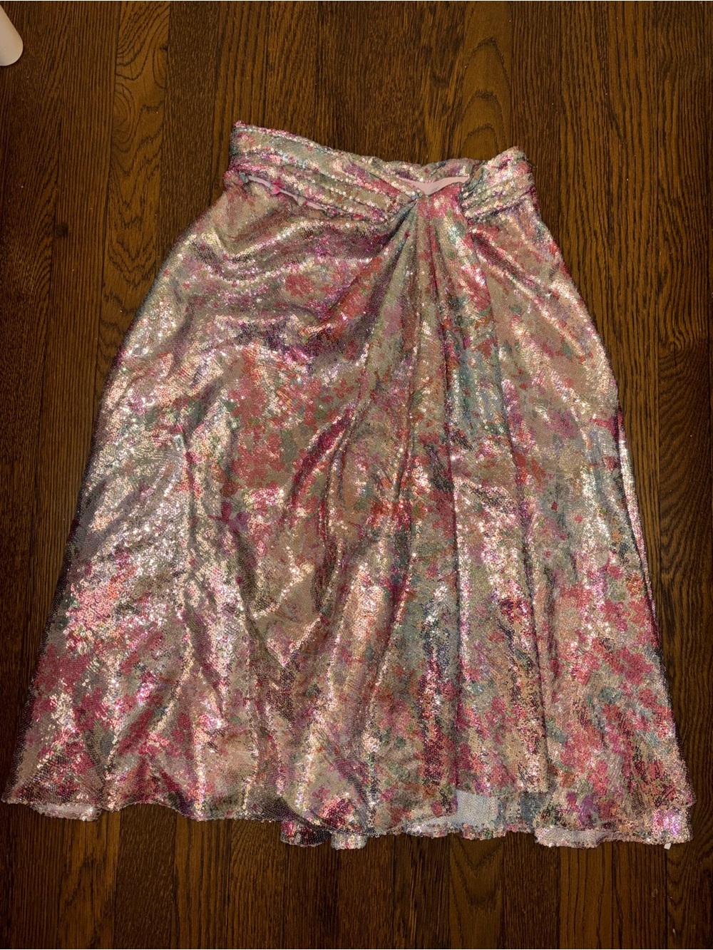 Prabal Gurung NWT Floral Sequin Silk Lined Midi Skirt Size 8 Made in USA